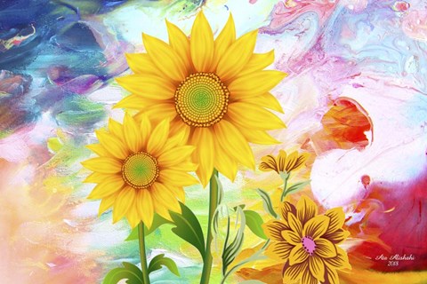 Framed Sunflowers Art Print