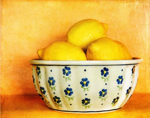 Framed StillLife-Bowl of Lemons Print