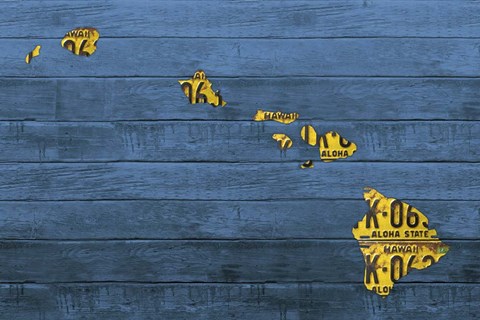 Framed New Hawaii Map Print