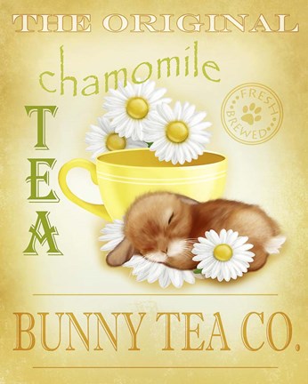 Framed Chamomile Tea Bunny Print