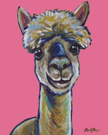 Framed Alpaca Jose Pink Print