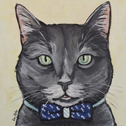 Framed Cat Smokey Gray Tabby Print