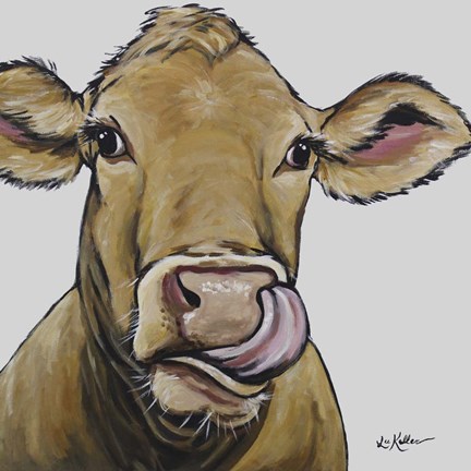 Framed Cow Daisy Print