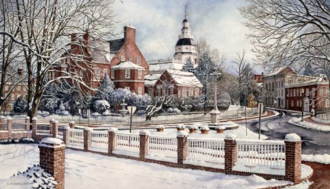 Framed Winter in Annapolis Print