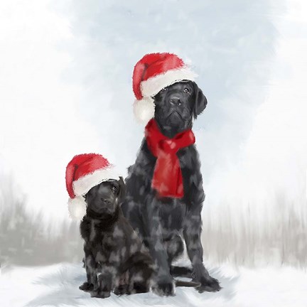 Framed Christmas Dogs Print