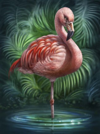 Framed Flamingo Totem Print
