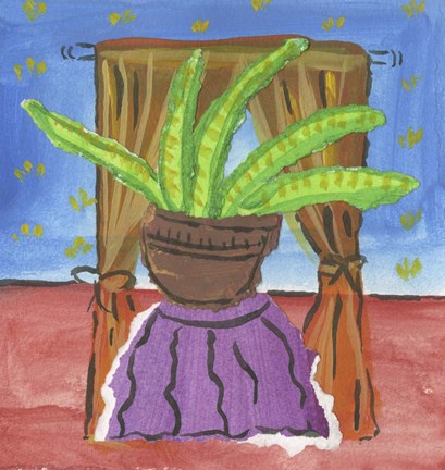 Framed Potted Succulent Plant Print