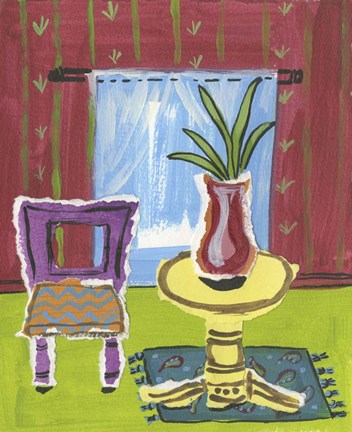 Framed Sunroom with Vase Print