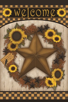 Framed Welcome Barn Star Print