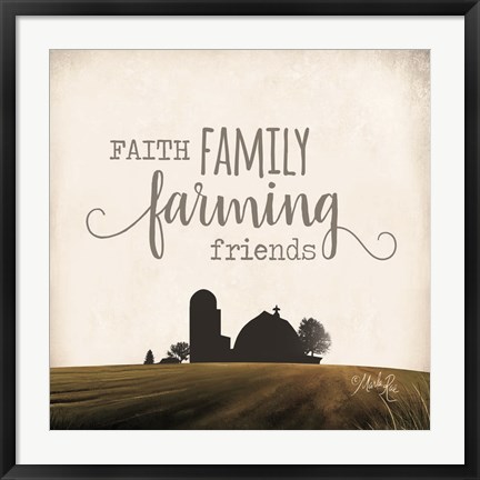 Framed Faith Family Farming Friends Print