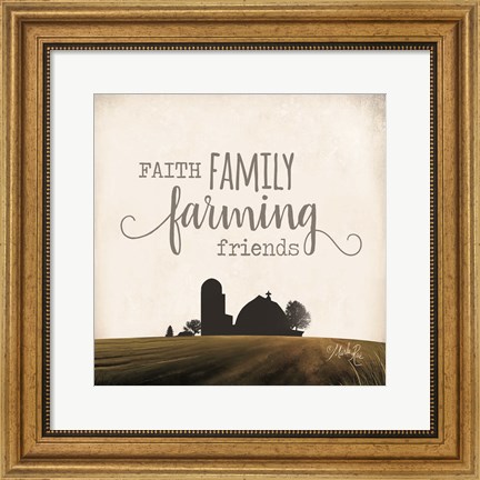 Framed Faith Family Farming Friends Print