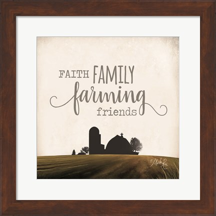 Framed Faith Family Farming Friends Print