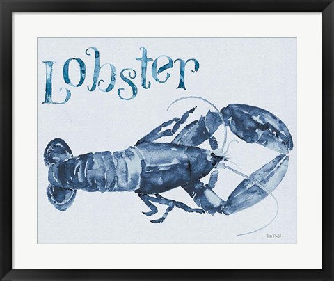 Framed Beach House Kitchen Blue Lobster Print