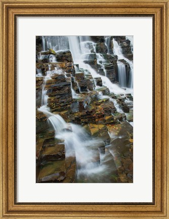 Framed Falls on McDonald Creek color Print