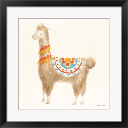 Framed Festive Llama IV Print