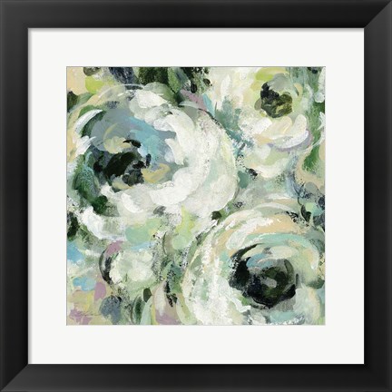 Framed Sage and Lavender Peonies II Print