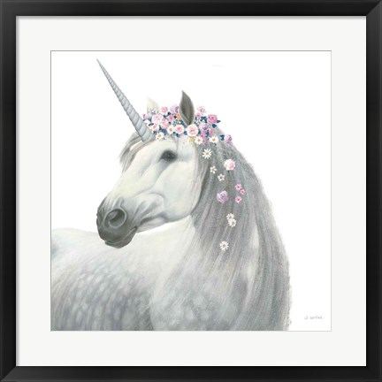 Framed Spirit Unicorn II Sq Enchanted Print