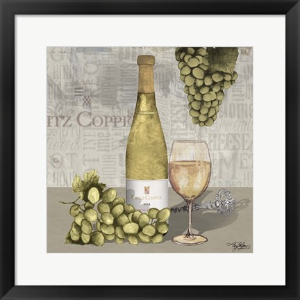 Framed Uncork Wine and Grapes II Print