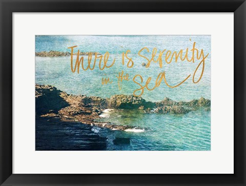 Framed Serenity At The Sea Print