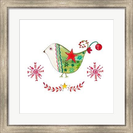 Framed Christmas Dove I Print