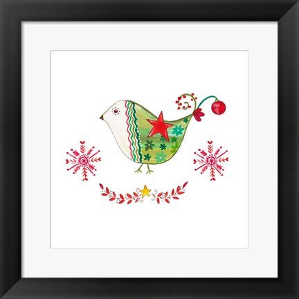 Framed Christmas Dove I Print
