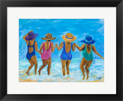 Framed Ladies on the Beach I Print