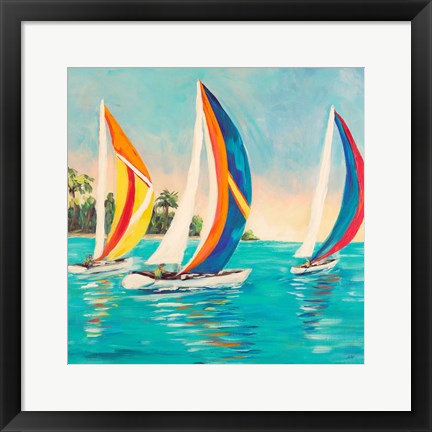 Framed Sunset Sails I Print
