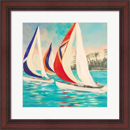 Framed Sunset Sails II Print