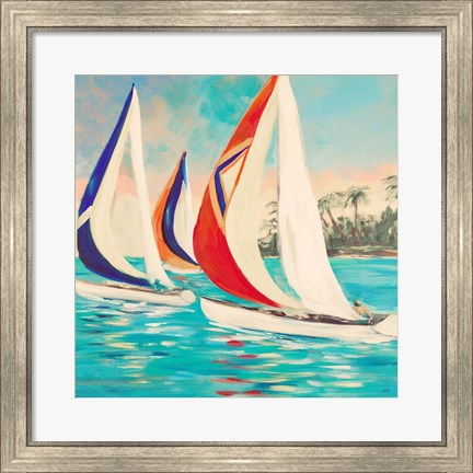 Framed Sunset Sails II Print