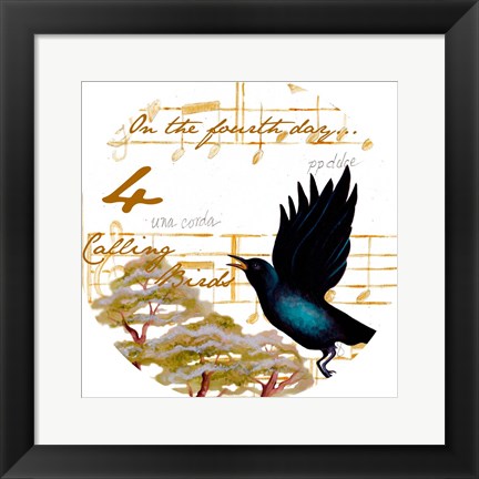 Framed Four Calling Birds Print