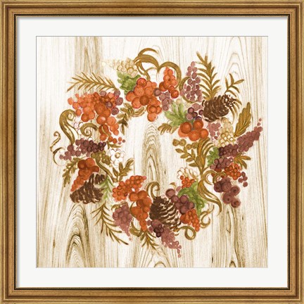 Framed Metallic Wreath Print
