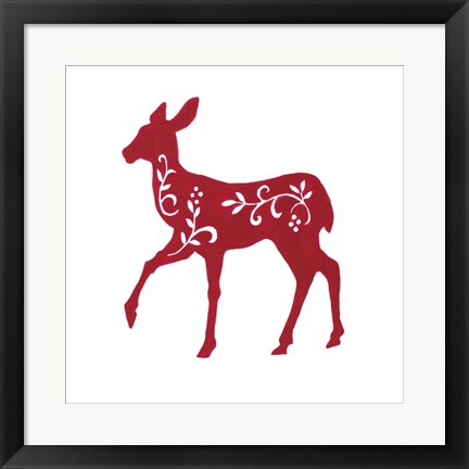 Framed Holiday Deer I Print