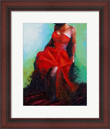 Framed Lady in Red Print