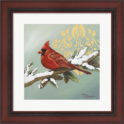 Framed Winter Red Bird II Print