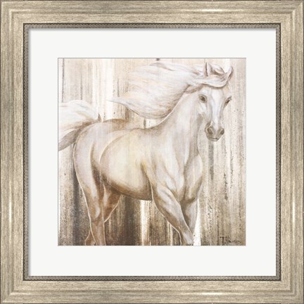 Framed Horse on Grass Abstract Print