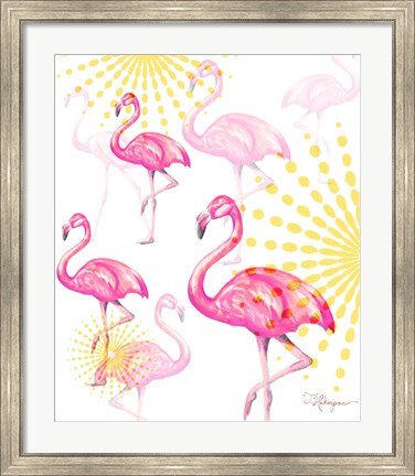 Framed Vision of Flamingos Print
