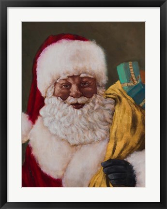 Framed African American Saint Nick Arrives Print
