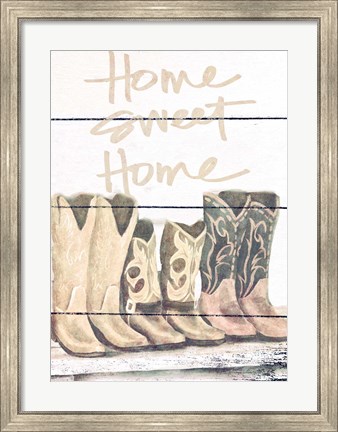 Framed Home Sweet Home Boots in Shape Print