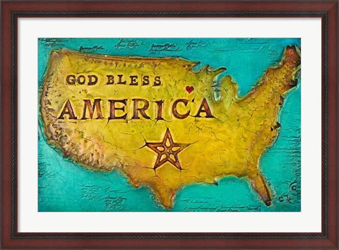 Framed God Bless America Print