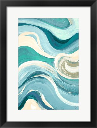 Framed Curving Waves I Print