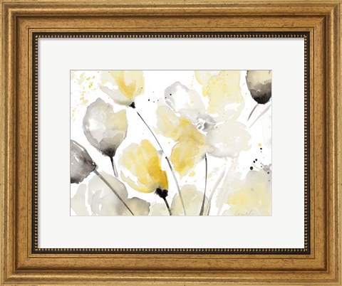 Framed Neutral Abstract Floral II Print