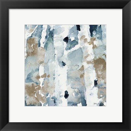 Framed Blue Upon the Hill Square II Print