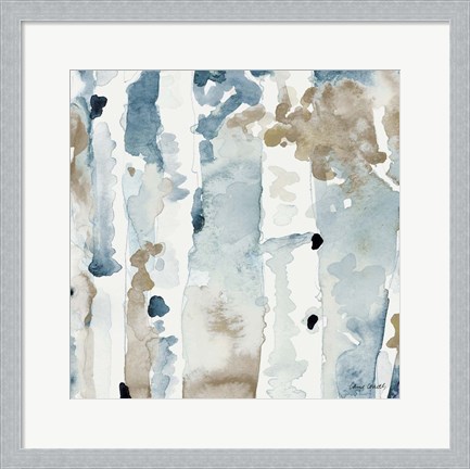 Framed Blue Upon the Hill Square III Print