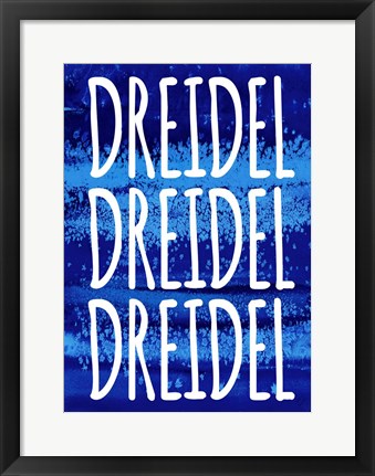 Framed Dreidel Blue Chant Print
