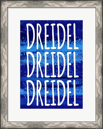 Framed Dreidel Blue Chant Print