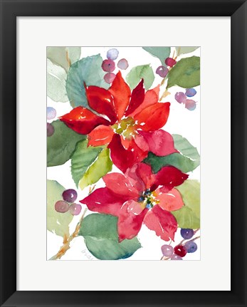 Framed Berry Poinsettias Print