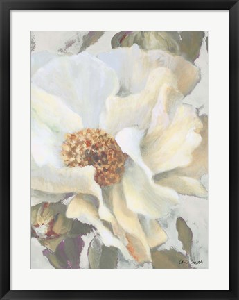 Framed White Peony and Buds Print