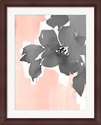 Framed Gray Modern Fleur II Print