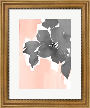 Framed Gray Modern Fleur II Print