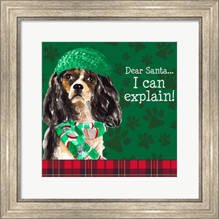 Framed Christmas Puppy II Print